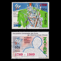 ZAIRE STAMPS.1989.50Z-100z.SCOTT 1242-1243.USED. - Used Stamps