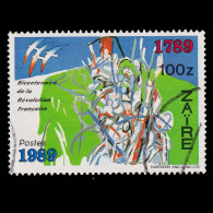 ZAIRE STAMP.1989.100z Multicolored .SCOTT 1243.USED. - Gebraucht