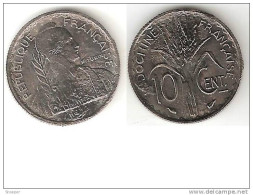 Indo-china 10 Cents 1939 Non Magnetich   Km 21. 1a    Fr  Rare !!!! - Autres & Non Classés