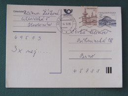 Czech Republic 1995 Stationery Postcard Hora Rip Mountain Sent Locally - Brieven En Documenten