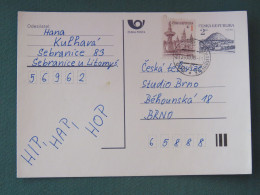 Czech Republic 1995 Stationery Postcard Hora Rip Mountain Sent Locally - Covers & Documents