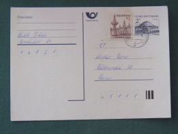 Czech Republic 1995 Stationery Postcard Hora Rip Mountain Sent Locally - Covers & Documents