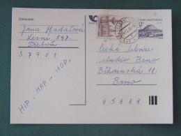 Czech Republic 1995 Stationery Postcard Hora Rip Mountain Sent Locally - Covers & Documents