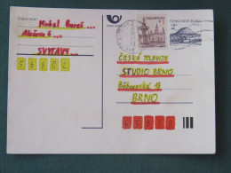 Czech Republic 1995 Stationery Postcard Hora Rip Mountain Sent Locally - Covers & Documents