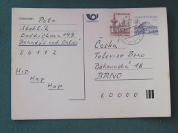 Czech Republic 1995 Stationery Postcard Hora Rip Mountain Sent Locally - Covers & Documents