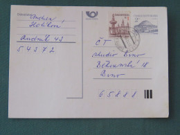 Czech Republic 1995 Stationery Postcard Hora Rip Mountain Sent Locally - Brieven En Documenten