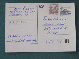 Czech Republic 1995 Stationery Postcard Hora Rip Mountain Sent Locally - Covers & Documents