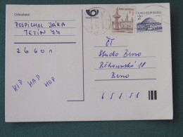 Czech Republic 1995 Stationery Postcard Hora Rip Mountain Sent Locally - Covers & Documents