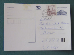 Czech Republic 1995 Stationery Postcard Hora Rip Mountain Sent Locally - Covers & Documents