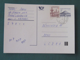 Czech Republic 1995 Stationery Postcard Hora Rip Mountain Sent Locally - Covers & Documents