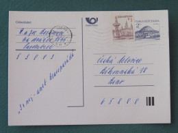 Czech Republic 1995 Stationery Postcard Hora Rip Mountain Sent Locally - Covers & Documents