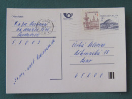 Czech Republic 1995 Stationery Postcard Hora Rip Mountain Sent Locally - Briefe U. Dokumente