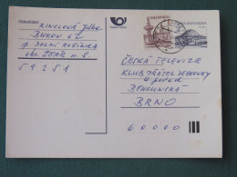 Czech Republic 1995 Stationery Postcard Hora Rip Mountain Sent Locally - Cartas & Documentos