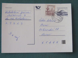 Czech Republic 1995 Stationery Postcard Hora Rip Mountain Sent Locally - Covers & Documents