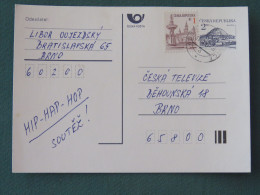 Czech Republic 1995 Stationery Postcard Hora Rip Mountain Sent Locally - Storia Postale