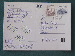 Czech Republic 1995 Stationery Postcard Hora Rip Mountain Sent Locally - Covers & Documents