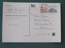 Czech Republic 1995 Stationery Postcard Hora Rip Mountain Sent Locally - Covers & Documents