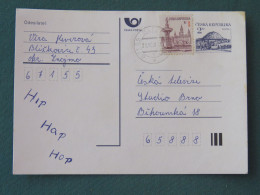 Czech Republic 1995 Stationery Postcard Hora Rip Mountain Sent Locally - Covers & Documents