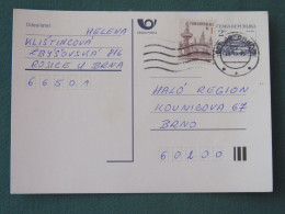 Czech Republic 1995 Stationery Postcard Hora Rip Mountain Sent Locally - Cartas & Documentos