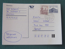 Czech Republic 1995 Stationery Postcard Hora Rip Mountain Sent Locally - Covers & Documents