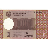 Billet, Tajikistan, 1 Diram, 1999 (2000), KM:10a, NEUF - Tadschikistan