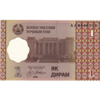 Billet, Tajikistan, 1 Diram, 1999 (2000), KM:10a, NEUF - Tadjikistan