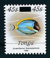 Tonga 1992 - 45s Overprint On 32s Fish - Only 6,000 Issued - Quite Scarce MNH - Tonga (1970-...)