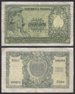 Italien - Italy - 50 Lire 1951 Banknote Pick 91a  F (4)    (27710 - Altri & Non Classificati