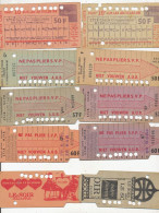 LOT 10 CARTES TRANSPORT 10 VOYAGES TRAMWAY BRUXELLES STIB ANNEE 60-70 - Europe