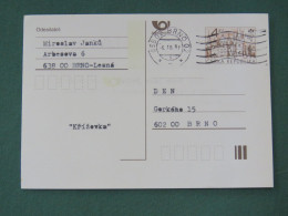 Czech Republic 1997 Stationery Postcard 4 Kcs "Prague 1998" Sent Locally - Briefe U. Dokumente