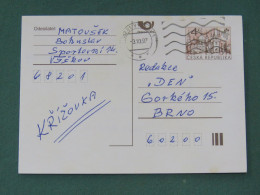 Czech Republic 1997 Stationery Postcard 4 Kcs "Prague 1998" Sent Locally - Briefe U. Dokumente