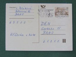 Czech Republic 1997 Stationery Postcard 4 Kcs "Prague 1998" Sent Locally From Brno, EMS Slogan - Covers & Documents