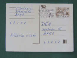 Czech Republic 1997 Stationery Postcard 4 Kcs "Prague 1998" Sent Locally From Brno, EMS Slogan - Cartas & Documentos