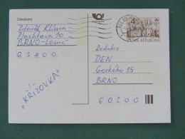 Czech Republic 1997 Stationery Postcard 4 Kcs "Prague 1998" Sent Locally - Brieven En Documenten