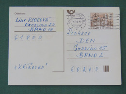 Czech Republic 1997 Stationery Postcard 4 Kcs "Prague 1998" Sent Locally - Cartas & Documentos