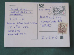 Czech Republic 1997 Stationery Postcard 3 + 1 Kcs Sent Locally - Lettres & Documents