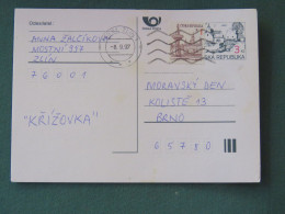 Czech Republic 1997 Stationery Postcard 3 + 1 Kcs Sent Locally - Covers & Documents