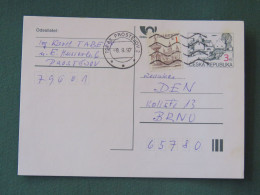 Czech Republic 1997 Stationery Postcard 3 + 1 Kcs Sent Locally - Lettres & Documents