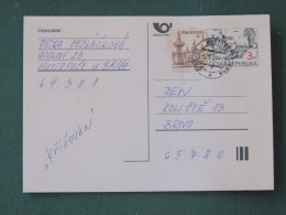 Czech Republic 1997 Stationery Postcard 3 + 1 Kcs Sent Locally - Lettres & Documents