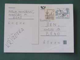 Czech Republic 1997 Stationery Postcard 3 + 1 Kcs Sent Locally - Lettres & Documents