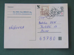 Czech Republic 1997 Stationery Postcard 3 + 1 Kcs Sent Locally - Lettres & Documents