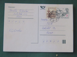 Czech Republic 1997 Stationery Postcard 3 + 1 Kcs Sent Locally - Lettres & Documents