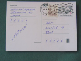 Czech Republic 1997 Stationery Postcard 3 + 1 Kcs Sent Locally - Lettres & Documents