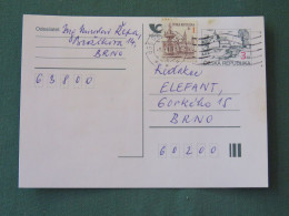 Czech Republic 1997 Stationery Postcard 3 + 1 Kcs Sent Locally - Lettres & Documents