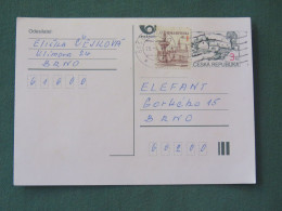 Czech Republic 1997 Stationery Postcard 3 + 1 Kcs Sent Locally - Covers & Documents