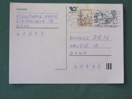 Czech Republic 1997 Stationery Postcard 3 + 1 Kcs Sent Locally - Covers & Documents