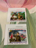 Red Korea Stamp Perf 2024 Red Guards Flags Uniform Soldiers Gun Protectors MNH - Korea (Nord-)