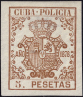 ESPAGNE / ESPANA - COLONIAS (Cuba) 1878 "CUBA-POLICIA" Fulcher 480 5 P Bister - Sin Gomar - Kuba (1874-1898)