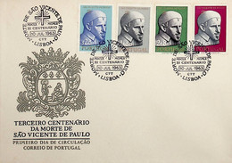 1963 Portugal 3º Centenário Da Morte De São Vicente De Paulo - FDC