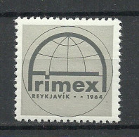 ISLAND 1964 FRIMEX Vignette Advertising Poster Stamp Briefmarkenausstellung Stamp Exhibition Reklamemarke MNH - Esposizioni Filateliche